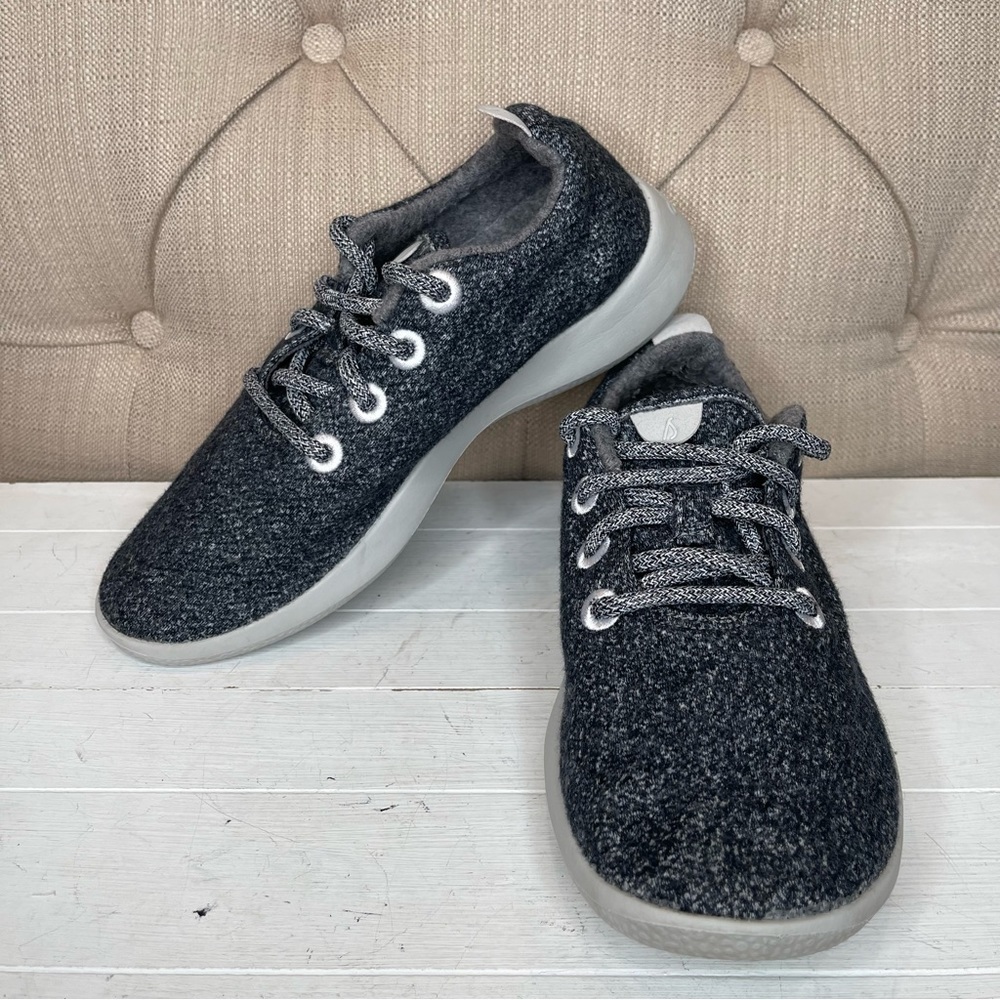 Allbirds Wool Runners Ray Running Shoes Women's 8 Fabric Heather Blue Gray